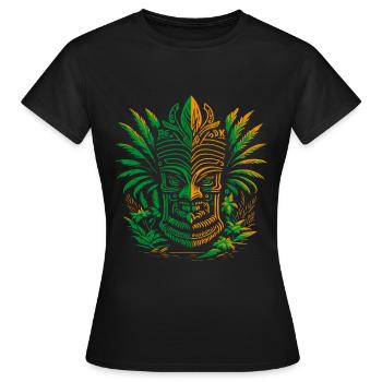 Tiki Mask Hawaii | Aloha Vibes - T-shirt Femme - noir - Devant - AI Model Female 172 dark (172cm)
