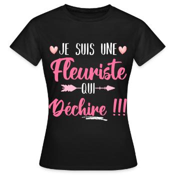 Je suis une fleuriste qui déchire humour cadeau - T-shirt Femme - noir - Devant - AI Model Female 172 dark (172cm)