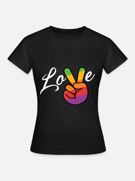 LGBTQ Regenbogen Bisexuell Pride Schwul Lesbisch - Frauen T-Shirt - Schwarz