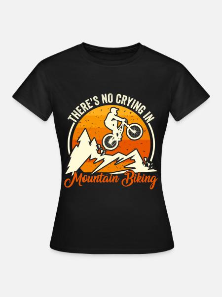 MTB Cycling No Crying Mountain Bike - Dame-T-shirt - sort