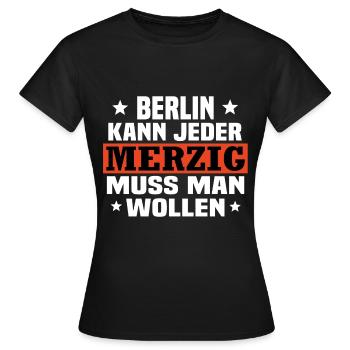 merzig saar - Frauen T-Shirt - Schwarz - Vorne - AI Model Female 172 dark (172cm)