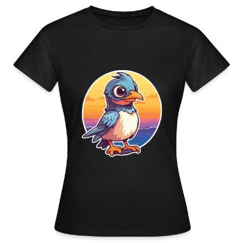 Jay Lustige Karikatur Kawaii Beach Illustration - Frauen T-Shirt - Schwarz - Vorne - AI Model Female 172 dark (172cm)