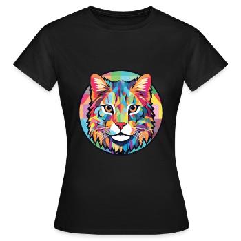 Australian Spotted Mist Cat Colorful Watercolor - Women's T-Shirt - black - Front - AI Model Female 172 dark (172cm)