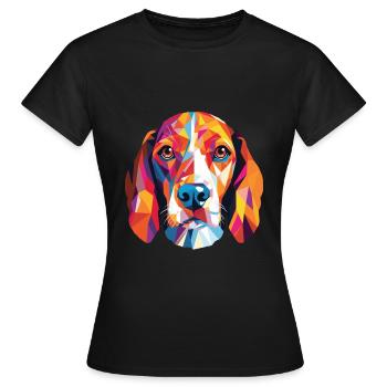 Beagle Harrier Scent Hound Dog Breed Watercolor - Women's T-Shirt - black - Front - AI Model Female 172 dark (172cm)