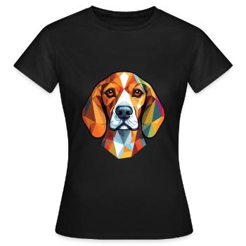 Beagle Small Scent Hound Dog Breed Watercolor - Women's T-Shirt - black - Front - AI Model Female 172 dark (172cm)