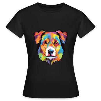 Chien de berger des Carpates race aquarelle colorée - T-shirt Femme - noir - Devant - AI Model Female 172 dark (172cm)