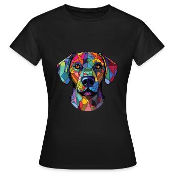 Cao De Castro Laboreiro Hunderasse Aquarellglas - Frauen T-Shirt - Schwarz - Vorne - AI Model Female 172 dark (172cm)