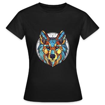 Cao De Castro Laboreiro Wolf Hunderasse Aquarell - Frauen T-Shirt - Schwarz - Vorne - AI Model Female 172 dark (172cm)
