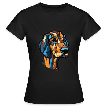 Braque Saint Germain chien race aquarelle colorée - T-shirt Femme - noir - Devant - AI Model Female 172 dark (172cm)