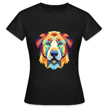 Chien de berger d’Asie centrale race verre aquarelle - T-shirt Femme - noir - Devant - AI Model Female 172 dark (172cm)