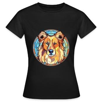 Chien de berger des Carpates race aquarelle colorée - T-shirt Femme - noir - Devant - AI Model Female 172 dark (172cm)