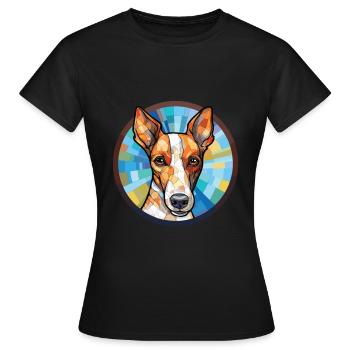 Glatte Foxterrier-Hunderasse buntes Aquarell - Frauen T-Shirt - Schwarz - Vorne - AI Model Female 172 dark (172cm)