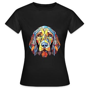 Chien de garde portugais chien race aquarelle colorée - T-shirt Femme - noir - Devant - AI Model Female 172 dark (172cm)