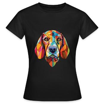 Stephens Cur Scent Hound Dog Breed Watercolor - Women's T-Shirt - black - Front - AI Model Female 172 dark (172cm)