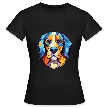 Slovensky Kopov Slovak Dog Breed Watercolor Glass - Women's T-Shirt - black - Front - AI Model Female 172 dark (172cm)