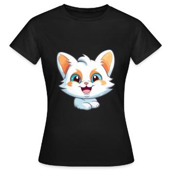 Brume australienne chat dessin animé aquarelle Clipart - T-shirt Femme - noir - Devant - AI Model Female 172 dark (172cm)