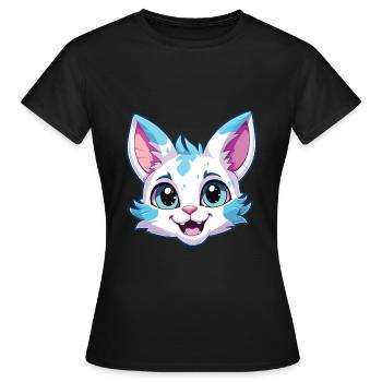Australian Spotted Mist Cat Cartoon Watercolor Art - Women's T-Shirt - black - Front - AI Model Female 172 dark (172cm)