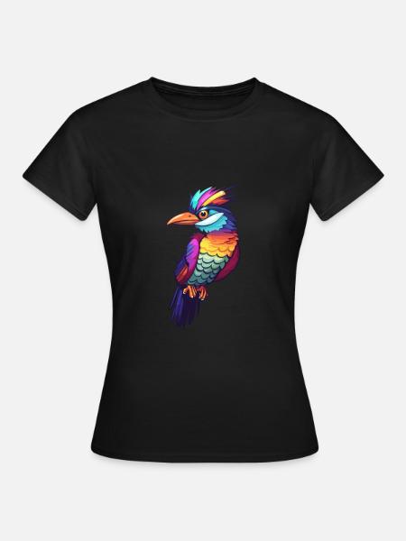 Pic Aquarelle Colorée Dessin Animé Kawaii Anim - T-shirt Femme - noir