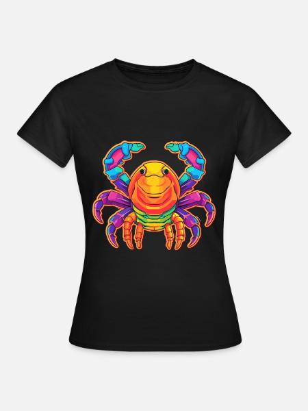 Craw buntes Aquarell Cartoon Kawaii Tier - Frauen T-Shirt - Schwarz