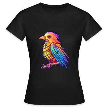 Kuckuck buntes Aquarell Cartoon Kawaii Tier - Frauen T-Shirt - Schwarz - Vorne - AI Model Female 172 dark (172cm)