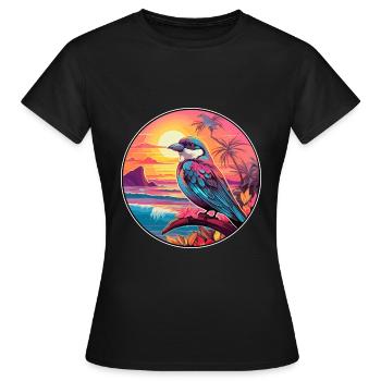 Sperling Buntes Aquarell Cartoon Kawaii Tier - Frauen T-Shirt - Schwarz - Vorne - AI Model Female 172 dark (172cm)