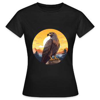 Bussard Buntes Aquarell Cartoon Kawaii Tier - Frauen T-Shirt - Schwarz - Vorne - AI Model Female 172 dark (172cm)