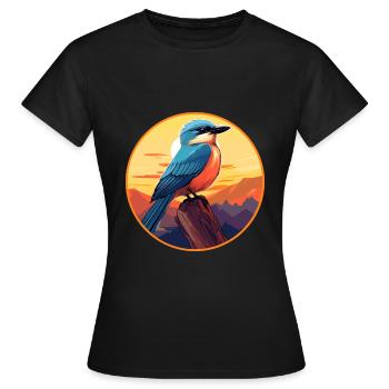 Jay Vogel Buntes Aquarell Cartoon Kawaii Tier - Frauen T-Shirt - Schwarz - Vorne - AI Model Female 172 dark (172cm)