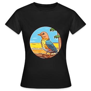 Kuckuck Aquarell Cartoon Kawaii Clipart Tier - Frauen T-Shirt - Schwarz - Vorne - AI Model Female 172 dark (172cm)