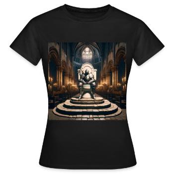 Furzseelen - Hohler Ritter auf Porzellanthron #03 - Frauen T-Shirt - Schwarz - Vorne - AI Model Female 172 dark (172cm)