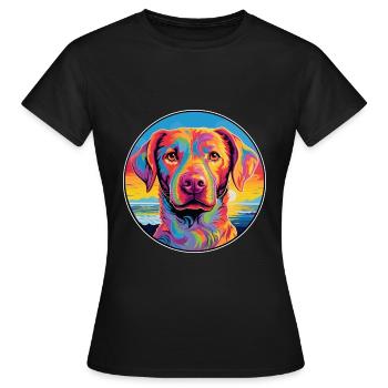 Alano Español Race de chien Coloré Dessin animé Watercolo - T-shirt Femme - noir - Devant - AI Model Female 172 dark (172cm)