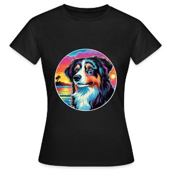 Race de chien de berger des Carpates Dessin animé coloré Wat - T-shirt Femme - noir - Devant - AI Model Female 172 dark (172cm)