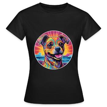 Teddy Roosevelt Terrier Hunderasse Bunte Karikatur - Frauen T-Shirt - Schwarz - Vorne - AI Model Female 172 dark (172cm)