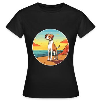Alano Español chien race dessin animé Kawaii Clipart chien - T-shirt Femme - noir - Devant - AI Model Female 172 dark (172cm)