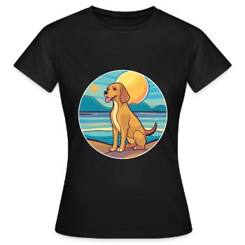 Braque Saint Germain race de chien dessin animé Kawaii chien - T-shirt Femme - noir - Devant - AI Model Female 172 dark (172cm)