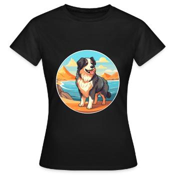Chien de berger des Carpates race Cartoon Kawaii chien - T-shirt Femme - noir - Devant - AI Model Female 172 dark (172cm)