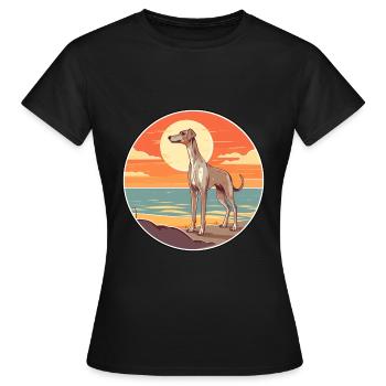 Old Croatian Sighthound Dog Breed Cartoon Kawaii - Women's T-Shirt - black - Front - AI Model Female 172 dark (172cm)