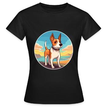 Teddy Roosevelt Terrier Hunderasse Cartoon Kawaii - Frauen T-Shirt - Schwarz - Vorne - AI Model Female 172 dark (172cm)