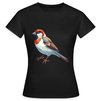 Sperling Buntes Aquarell Cartoon Kawaii Tier - Frauen T-Shirt - Schwarz - Vorne - AI Model Female 172 dark (172cm)