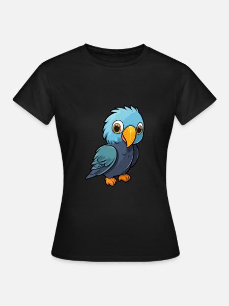 Papegaai Leuke Cartoon Kawaii aquarel dierlijke huisdier - Dame-T-shirt - sort