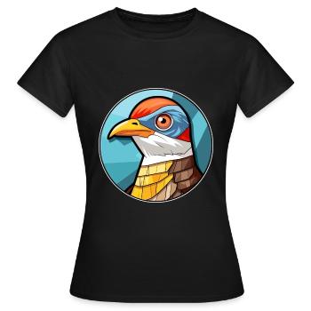 Kuckuck Bunte Karikatur Kawaii Anima - Frauen T-Shirt - Schwarz - Vorne - AI Model Female 172 dark (172cm)