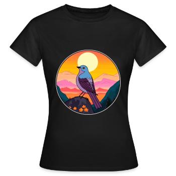 Kuckuck buntes Aquarell Cartoon Kawaii Tier - Frauen T-Shirt - Schwarz - Vorne - AI Model Female 172 dark (172cm)