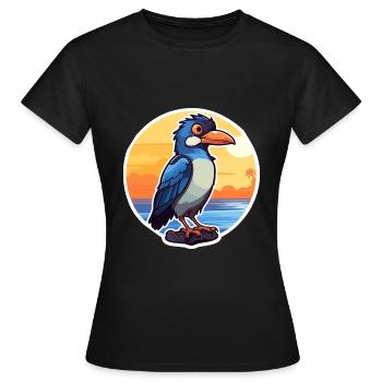 Jay Lustige Karikatur Kawaii Beach Illustration - Frauen T-Shirt - Schwarz - Vorne - AI Model Female 172 dark (172cm)