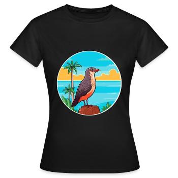 Kuckuck Aquarell Cartoon Kawaii Clipart Tier - Frauen T-Shirt - Schwarz - Vorne - AI Model Female 172 dark (172cm)
