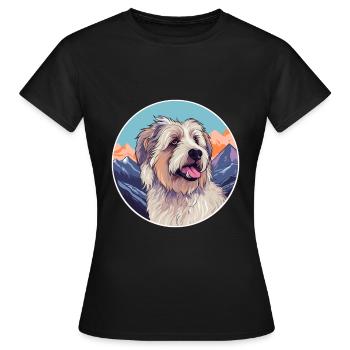 Cao de Castro Laboreiro Hunderasse Cartoon Kawaii W - Frauen T-Shirt - Schwarz - Vorne - AI Model Female 172 dark (172cm)