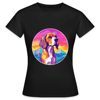 BeagleHarrier Scent Hound Dog Breed Cartoon Kawaii - Women's T-Shirt - black - Front - AI Model Female 172 dark (172cm)