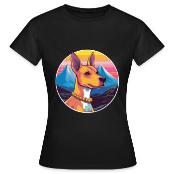 Cirneco Dell Ätna Hunderasse Cartoon Kawaii Waterco - Frauen T-Shirt - Schwarz - Vorne - AI Model Female 172 dark (172cm)