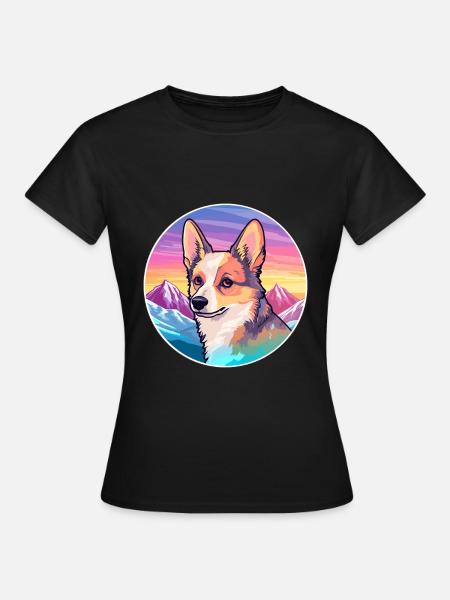 Norvégien Lundehund chien race dessin animé kawaii eau - T-shirt dam - svart