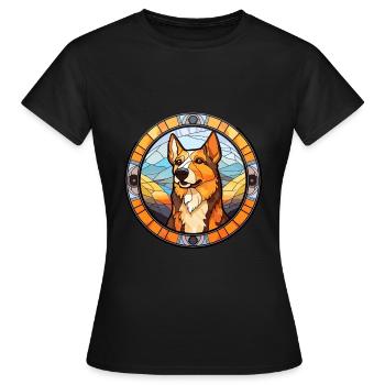 Formosan Sennenhund Rasse Buntglas Bunt - Frauen T-Shirt - Schwarz - Vorne - AI Model Female 172 dark (172cm)
