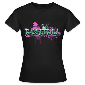 Basketball Graffiti Spray Sprayer Basketballer - Frauen T-Shirt - Schwarz - Vorne - AI Model Female 172 dark (172cm)