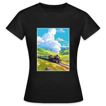Orient Express Europa Deko Vintage Reiseposter - Frauen T-Shirt - Schwarz - Vorne - AI Model Female 172 dark (172cm)